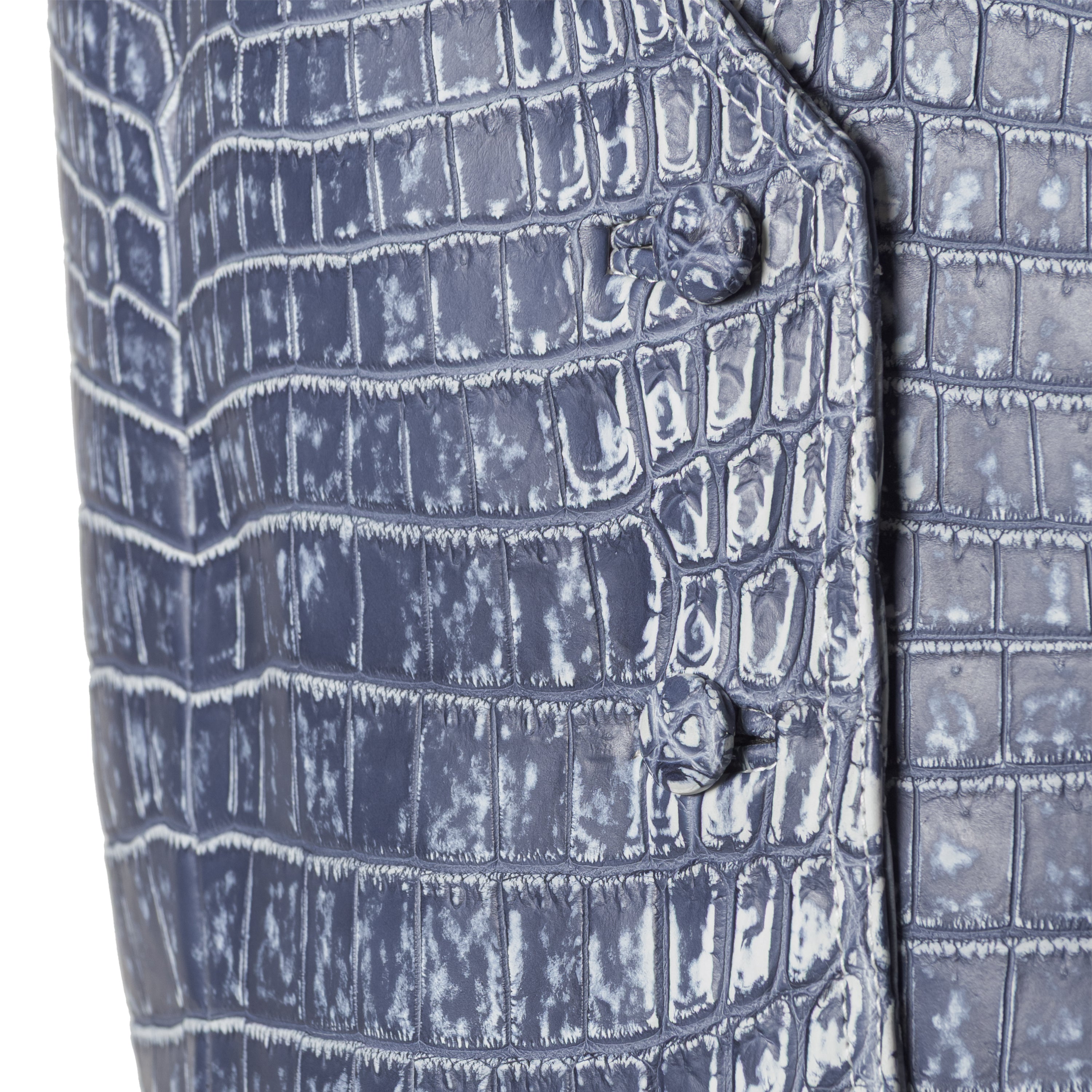 Luxury crocodile leather gilet - back view showing Italian craftsmanship