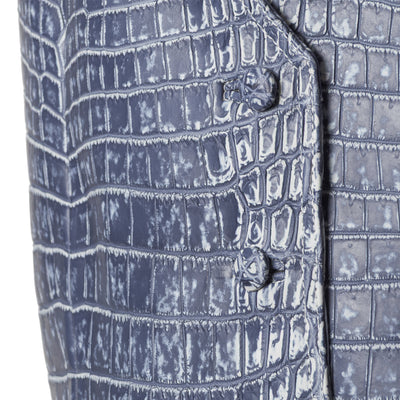 Luxury crocodile leather gilet - back view showing Italian craftsmanship