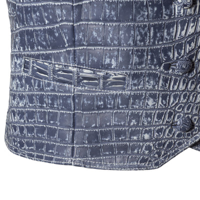 ANELISE short vest - ultra-lightweight 0.6mm crocodile leather close-up