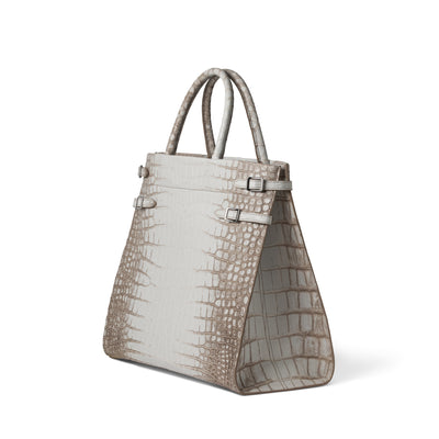 INFINITE croc tote - premium Himalayan crocodile leather side view