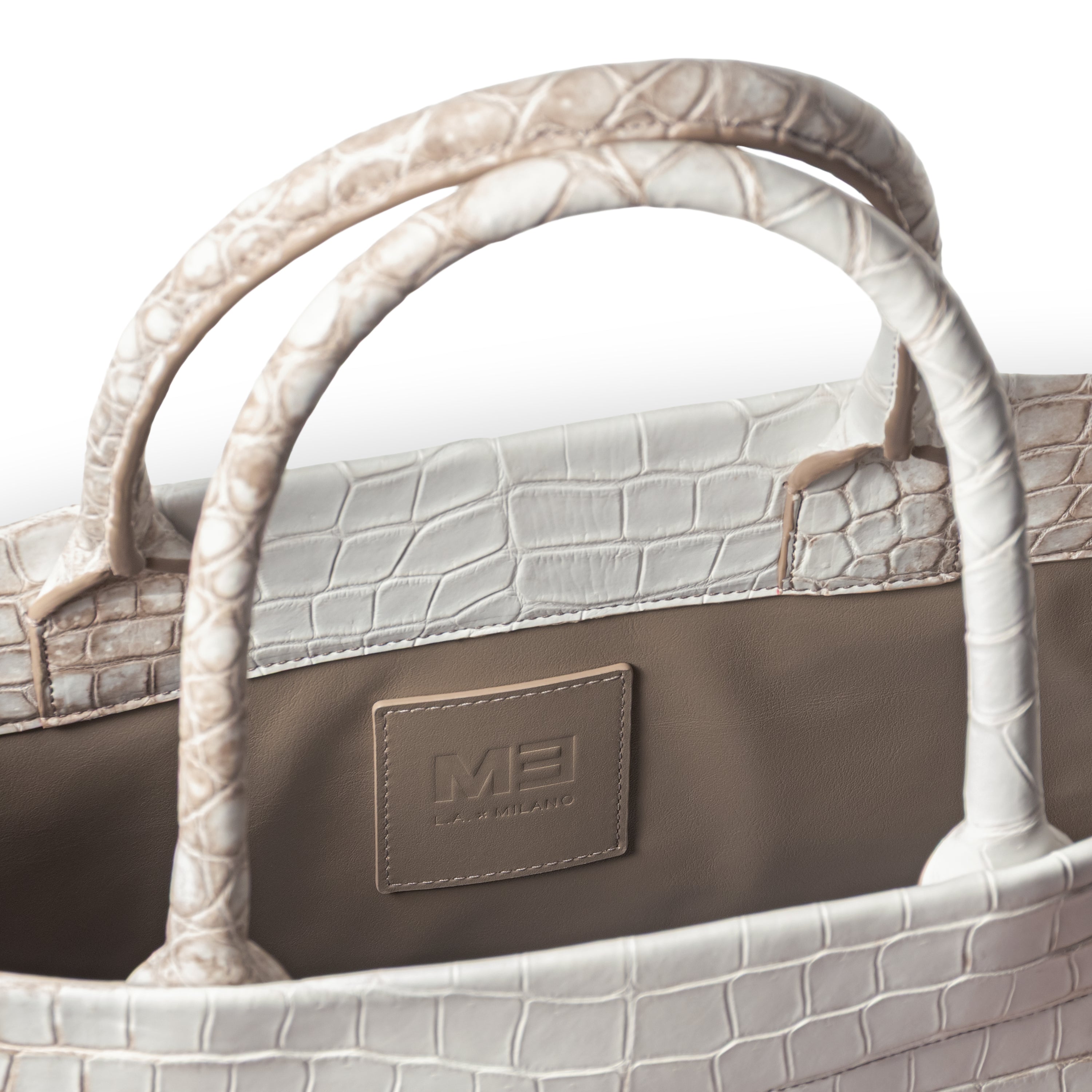 INFINITE tote bag - premium Himalayan crocodile craftsmanship detail