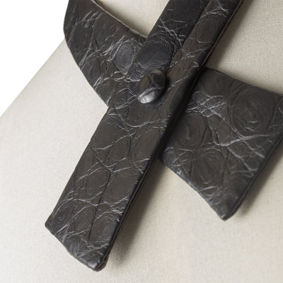 JACK tie - premium crocodile leather detail showing texture and craftsmanship