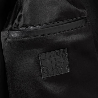 JACK luxury jacket - crocodile leather sleeve detail and craftsmanship