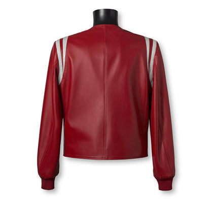 JACK varsity jacket red - premium Nappa leather back view